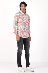 Mens Casual Shirt (Coral Printed)
